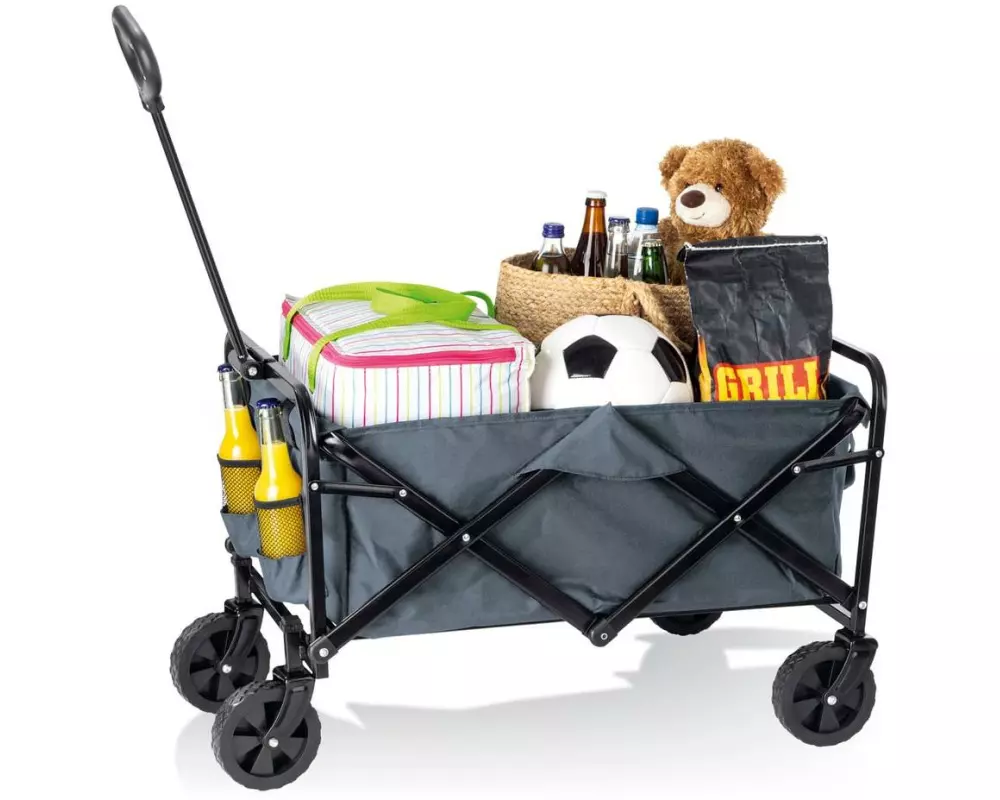 EASYmaxx Klappbarer Bollerwagen, Grau