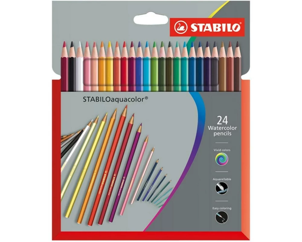 STABILO aquacolor Farbstifte 24er Kartonetui