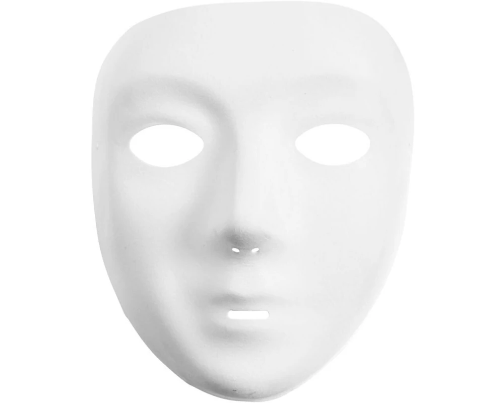 Creativ Company Vollmaske Gesicht Kunststoff weiss 17.5 x 14 cm