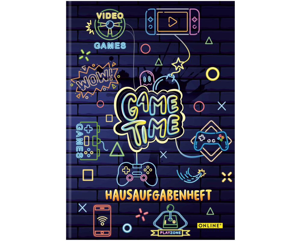 ONLINE Hausaufgabenheft A5 10144/12 Game Time, Deutsch 48 Blatt