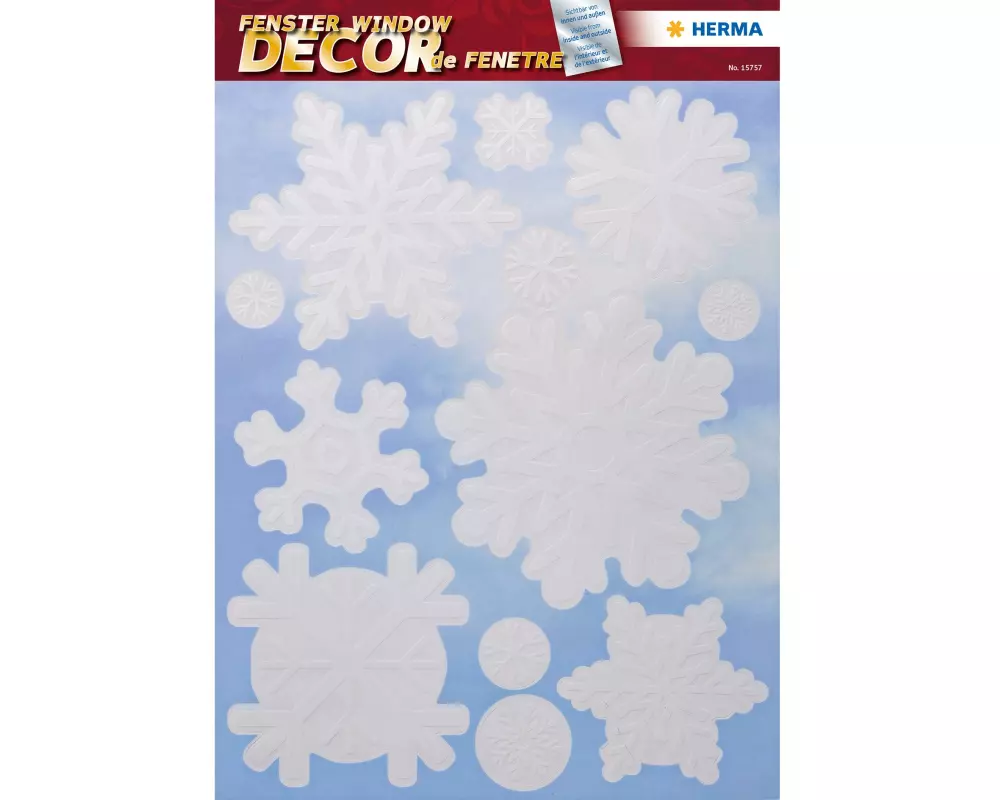 Herma Stickers Weihnachtssticker Schneeflocke 1 Blatt / 12 Sticker