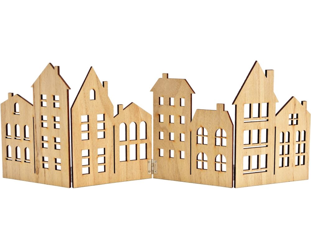 ROOST Aufsteller Häuser 57x20cm 10037568 aus Holz