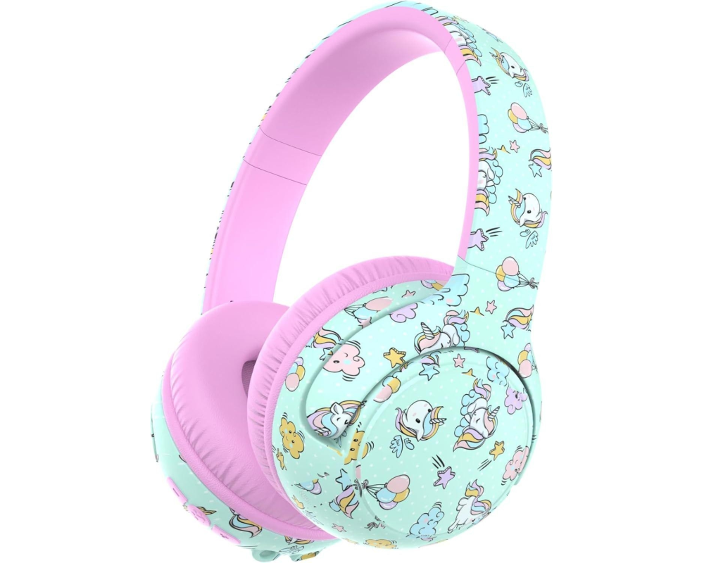 ICLEVER Kids Bluetooth Headphones C18-2083N-01 BTH27, 74h, green/pink