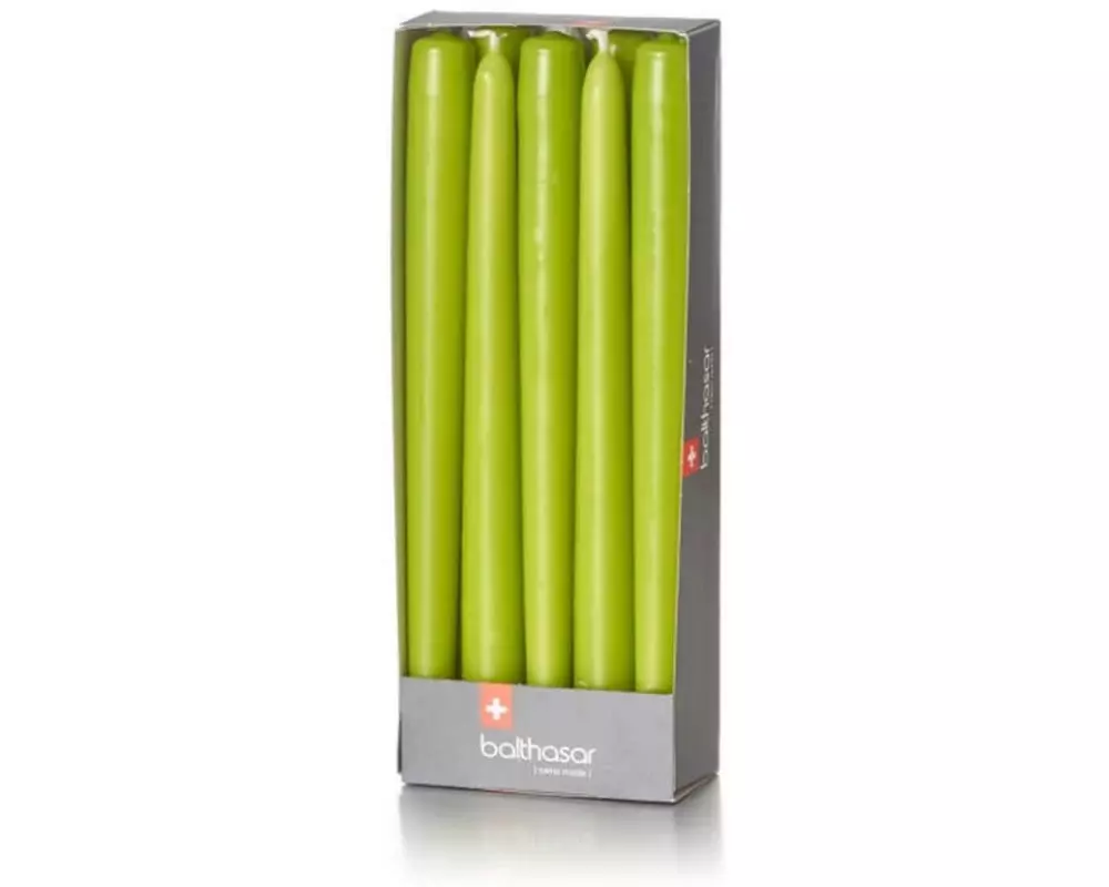 balthasar Etoilekerze 24 cm x 2.2 cm, Lindgrün, 10 Stück