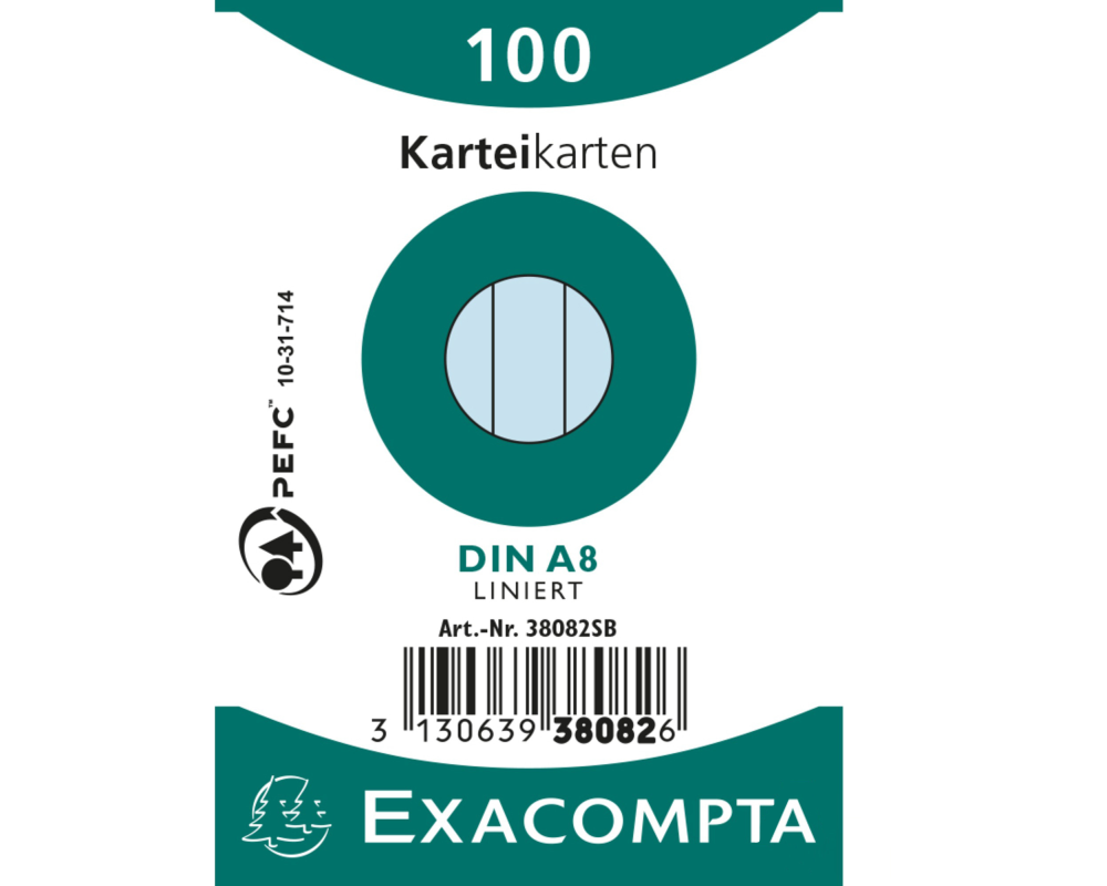 EXACOMPTA Karteikarten liniert A8 38082SB blau 100 Stück