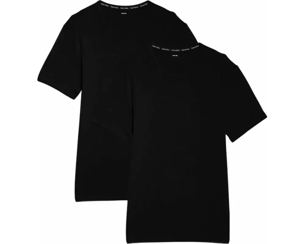 Calvin Klein Wäsche T-Shirt 2P S/S Crew Neck Schwarz, M