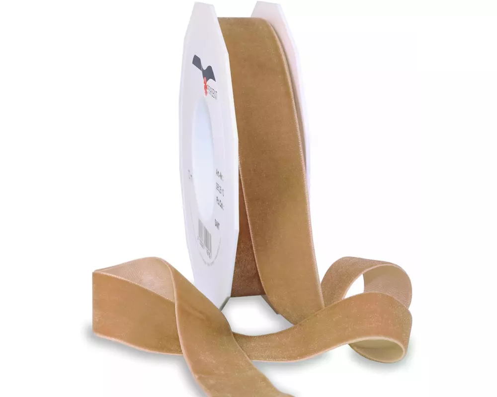 Pattberg Geschenkband Samt 25 mm x 10 m, Ocker