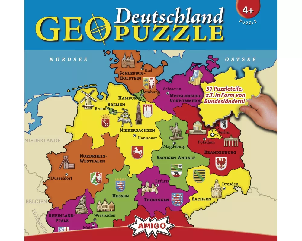 Geo Puzzle - Deutschland. 51 Teile