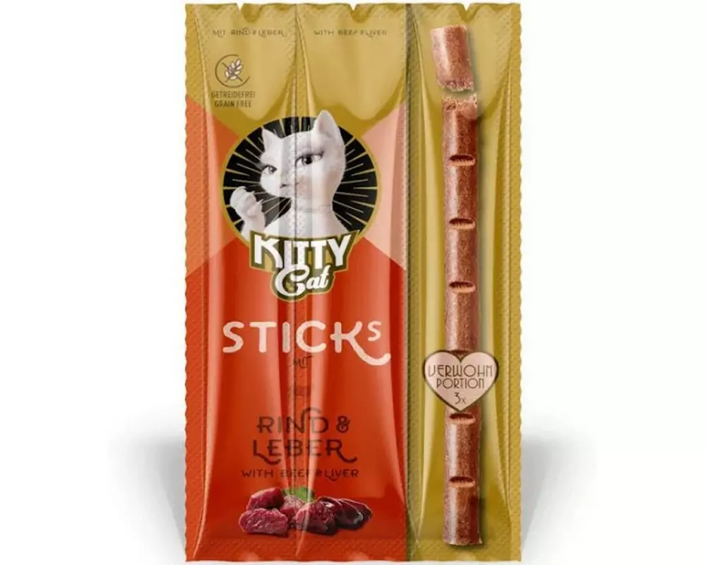 KITTY Cat Katzen-Snack KittyCat Stick Rind, Leber 15 g