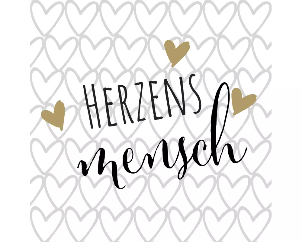 Paper + Design Papierservietten Herzens Mensch 33 cm x 33 cm, 20 Stück