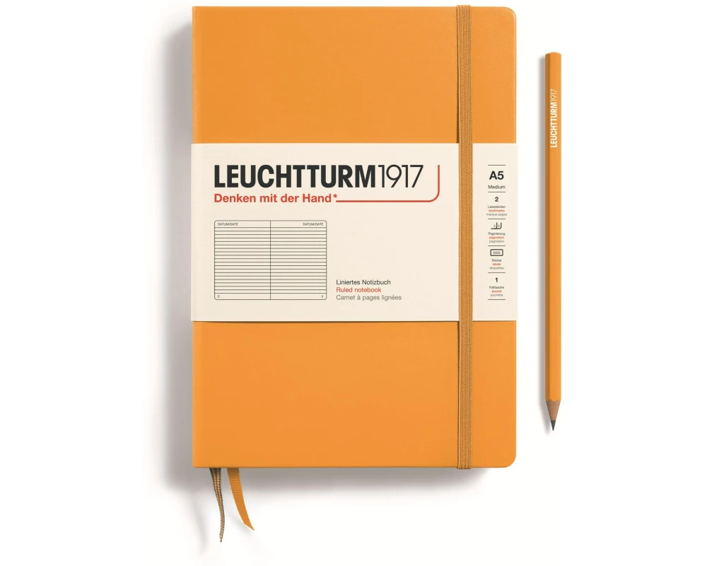Leuchtturm Notizbuch Medium A5, Liniert, Orange