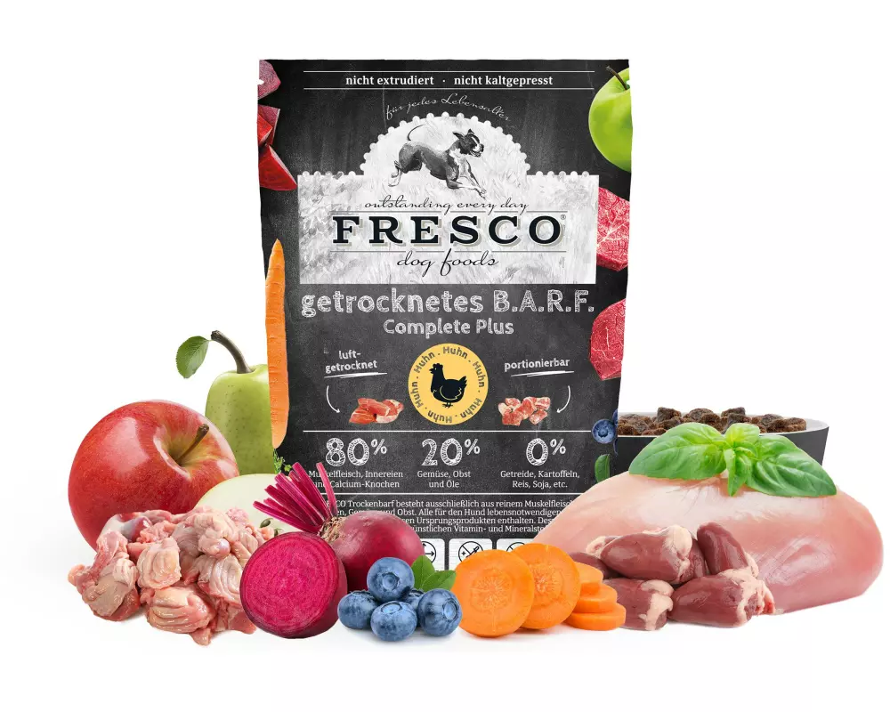 FRESCO Trockenfutter BARF Complete Plus Huhn, 5 kg