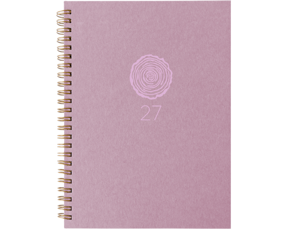 Biella Geschäftsagenda Dispo Term Natural Wire-O Blume, 2027, Rosa