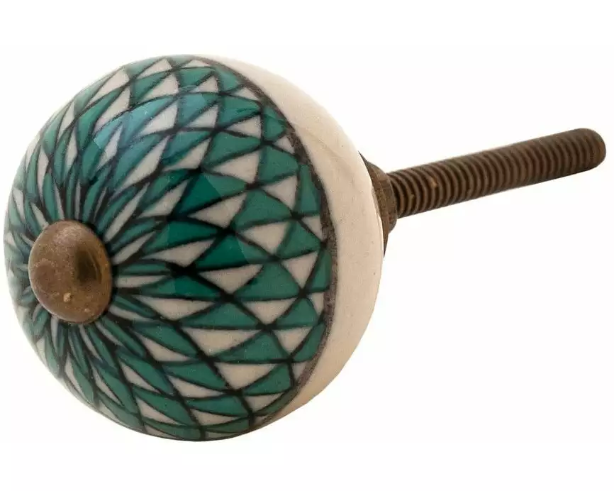 Tranquillo Möbelgriff handgemacht, Ø 3 cm, Mehrfarbig/Messing