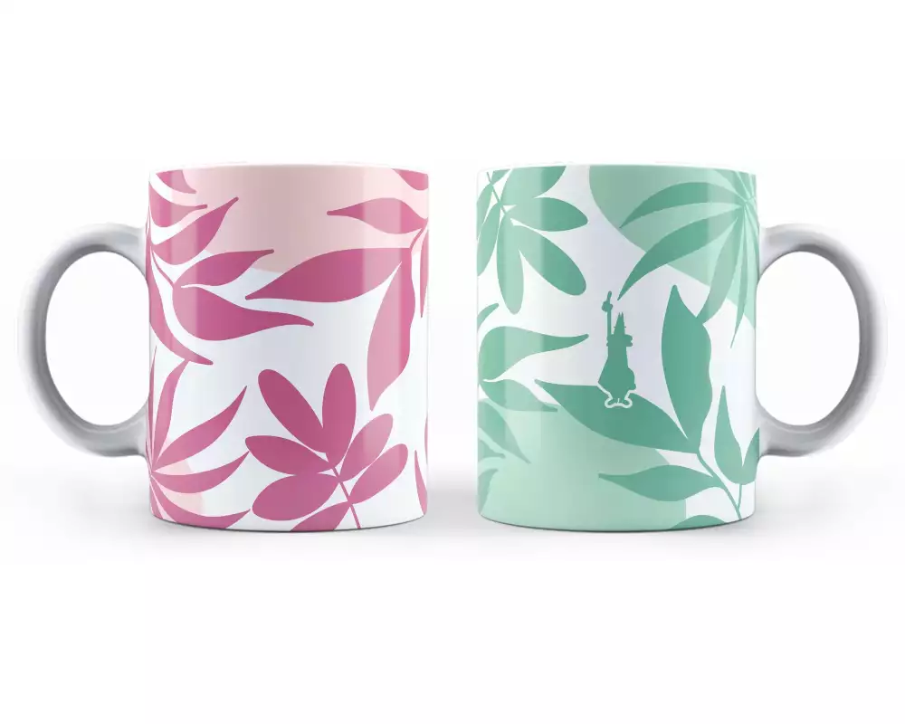 Bialetti Kaffeebecher 330 ml, 2 Stück, Grün/Rosa