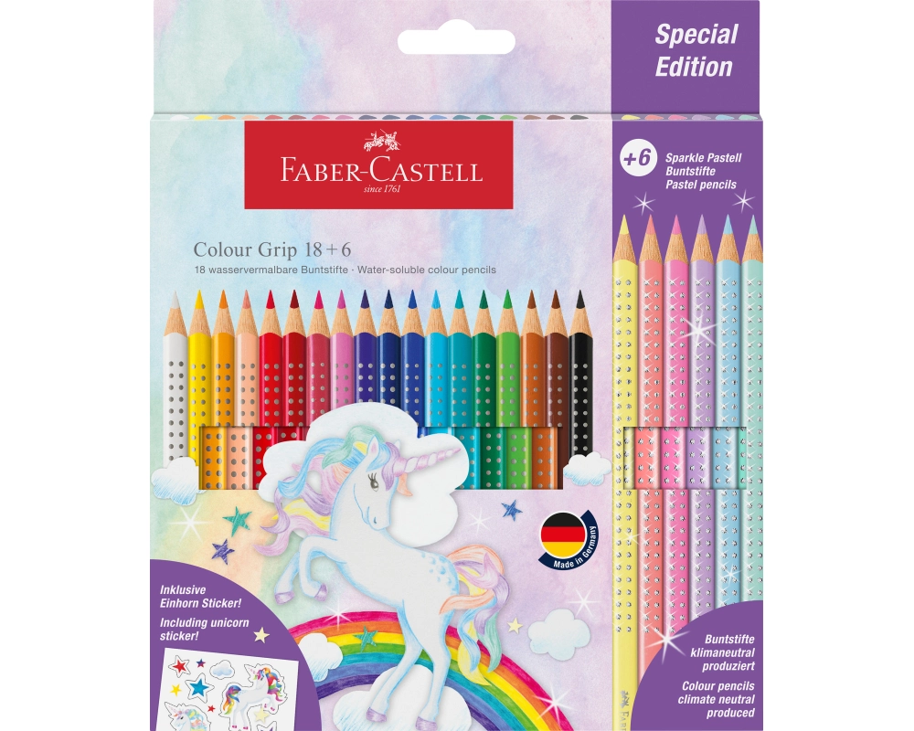 Faber-Castell Farbstifte Colour Grip Einhorn 24 Stück