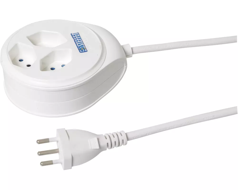 STEFFEN Steckdosenleiste STEBA DISC 3 T13 Weiss