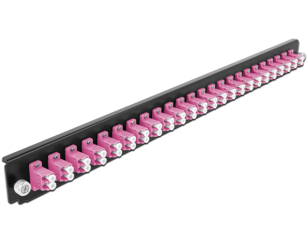 Delock Verteilerplatte Frontblende 24 Port LC Duplex OM4 MM violett