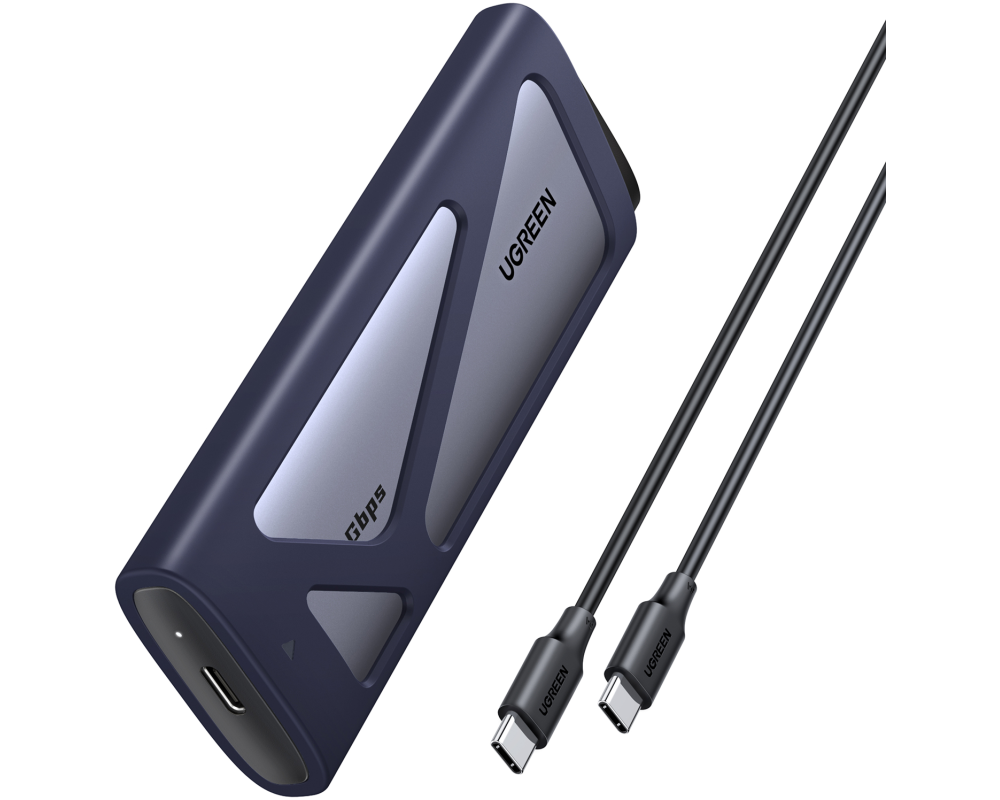 UGREEN SATA SSD Enclosure, M.2 NVMe 55150 1x USB C, Space Gray