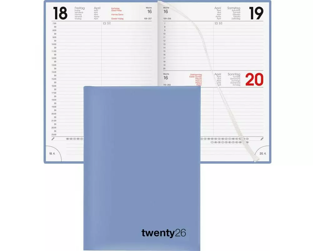 Biella Geschäftsagenda Colorful Blau, 1T/1S, 14.5 x 20.5 cm