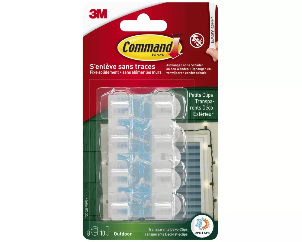 Command Haken Command Outdoor Transparent, 8 Haken