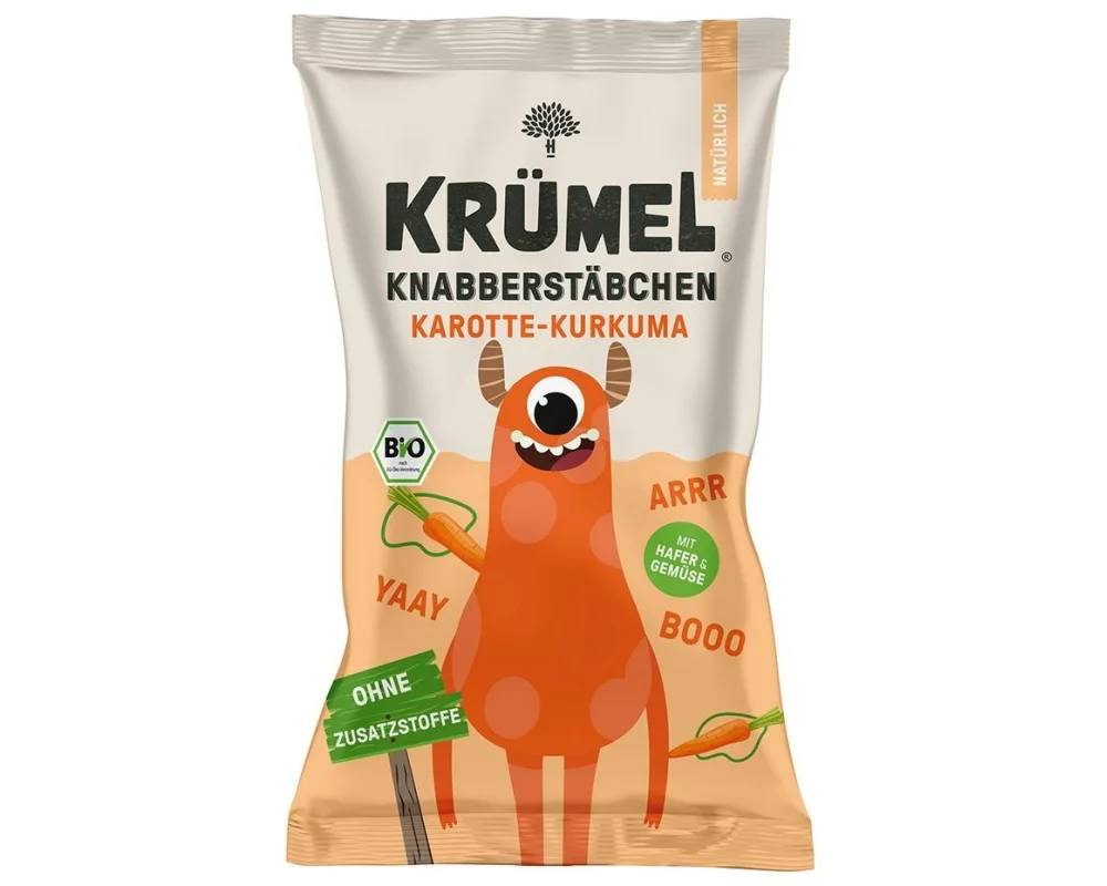 KRÜMEL Knabberstäbchen Karotte-Kurkuma 60 g