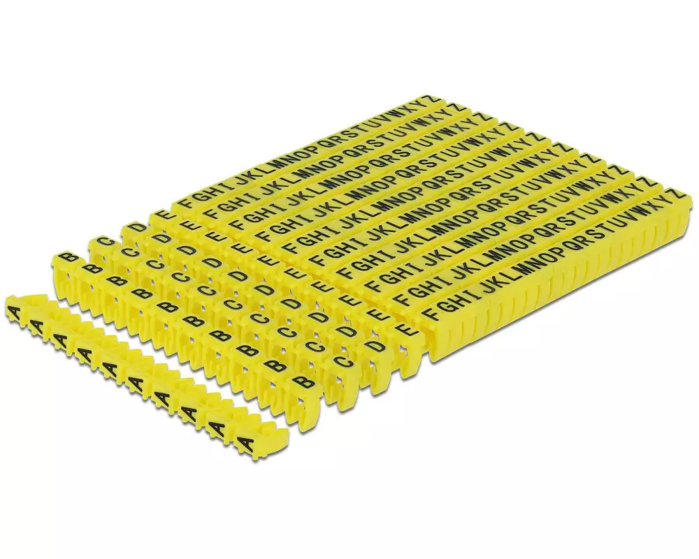 Delock Kabelkennzeichnung Clips A-Z gelb, 10x 26 Stück