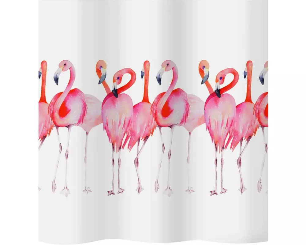 diaqua Duschvorhang Flamingo 240 x 180 cm, Weiss/Rosa
