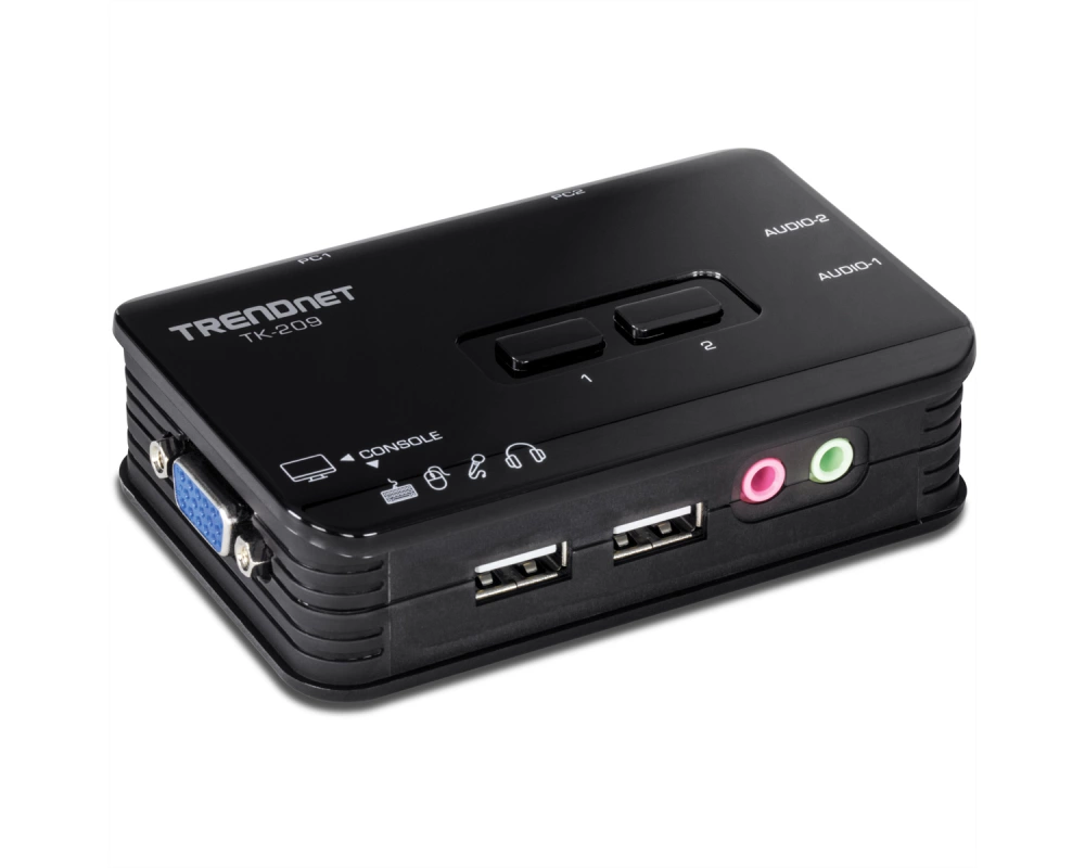TRENDnet TK-209K KVM Switch 2-Port USB Kit mit Audio