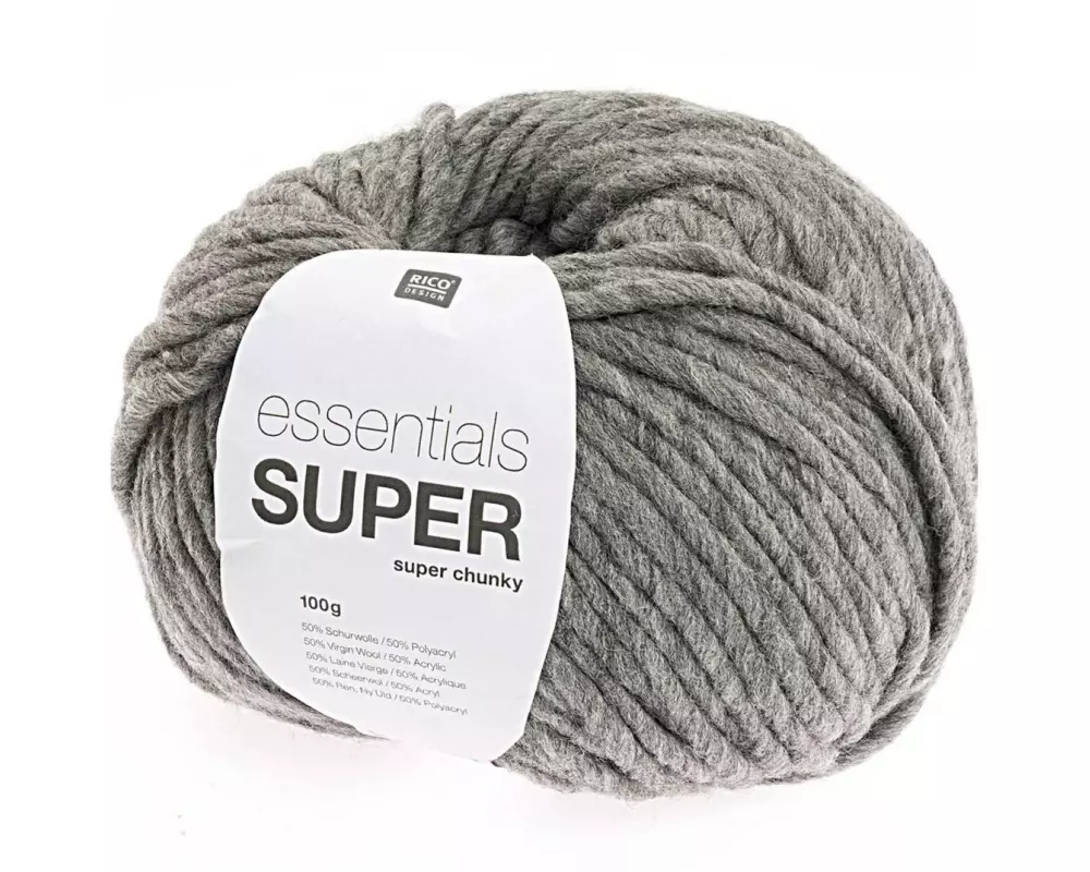 Rico Design Wolle Essentials Super Super Chunky 100 g Grau