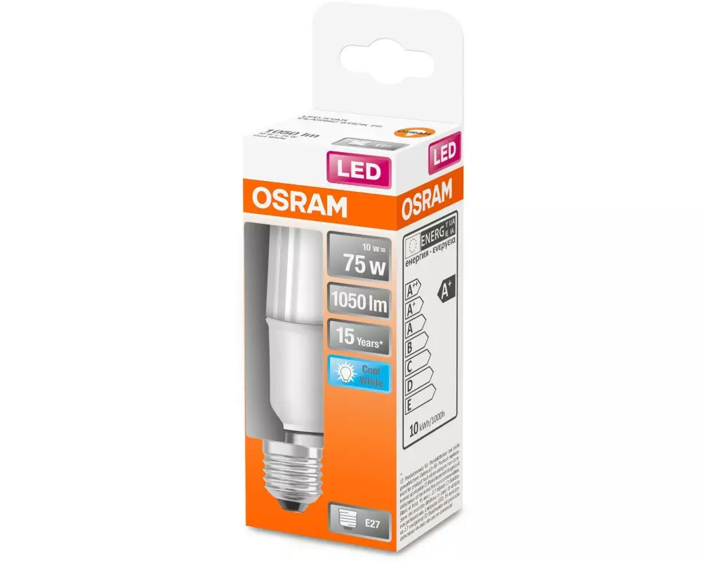 OSRAM Lampe Star CL Stick, 10W, E27 Neutralweiss (NW)