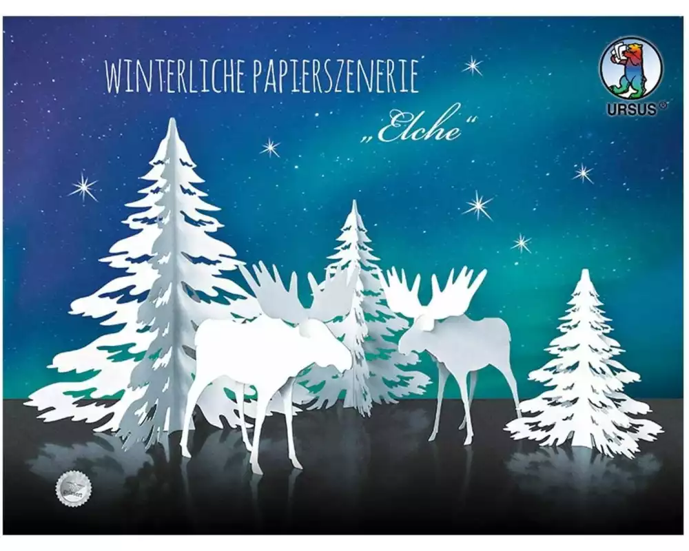 URSUS Aufsteller Landschaft aus Karton Elche
