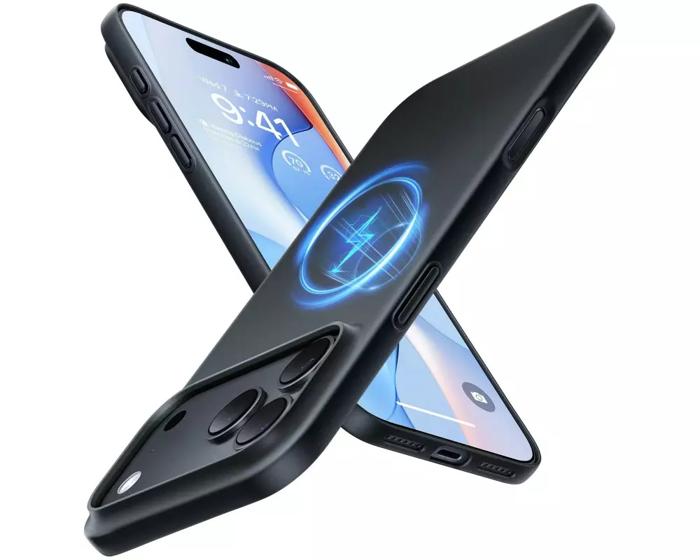 Torras OriginFit-Mag iPhone 18 Pro, Black Stoossfeste PC-Hartschale