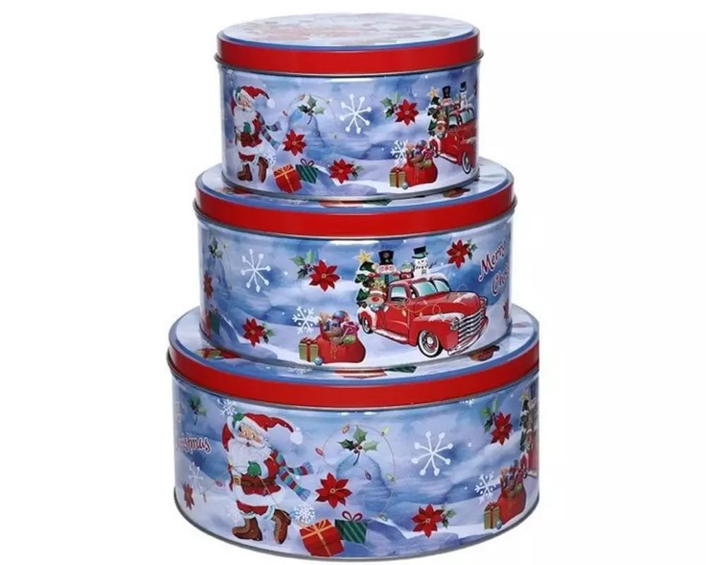 Dameco Guetzli-Dose Santa & Auto 3-teilig