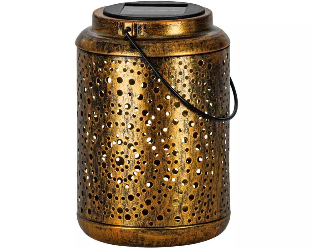 EGLO Leuchten Laterne Solar, 29.5 cm, Gold/Schwarz