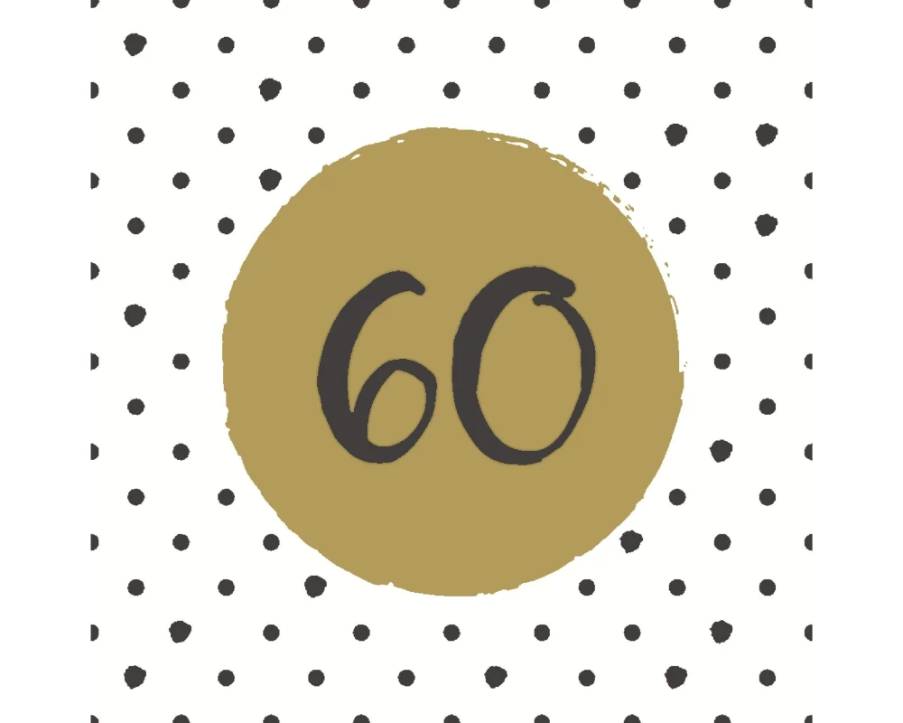 Paper + Design Papierservietten 60th Birthday 33 cm x 33 cm, 20 Stück