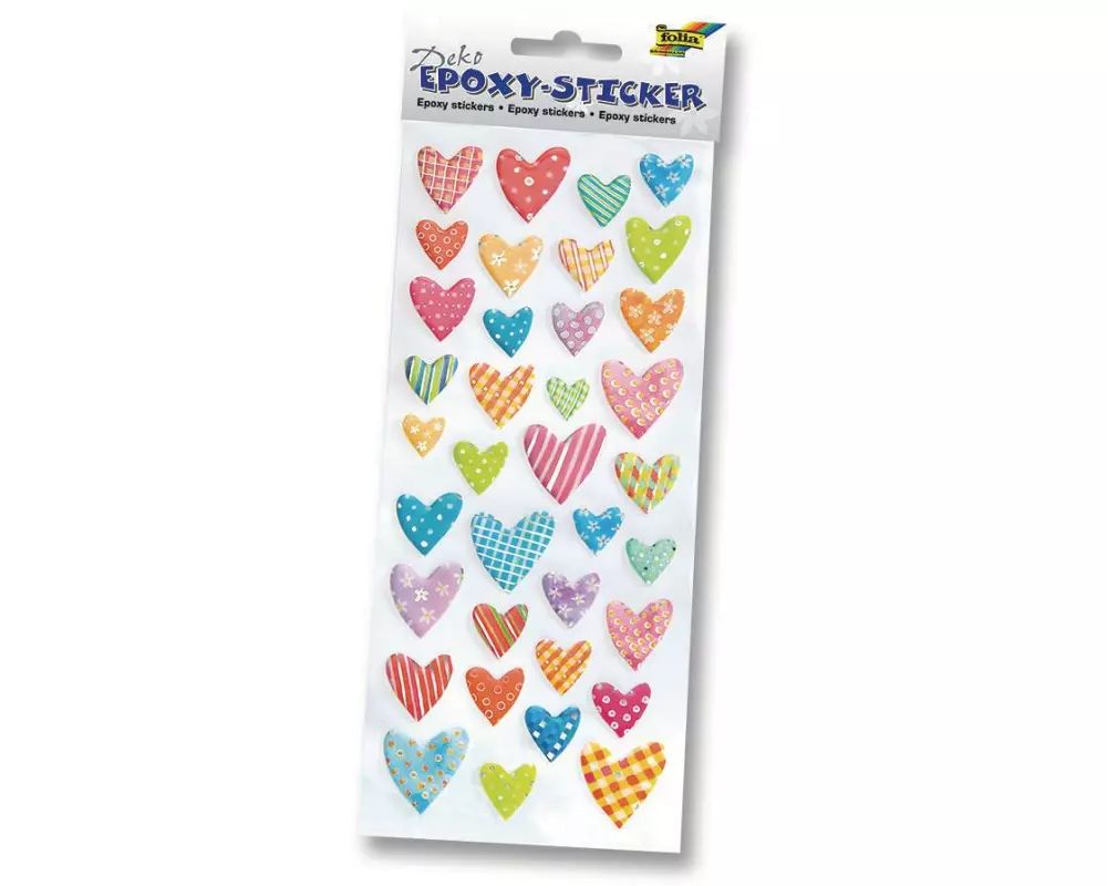 Folia Motivsticker Epoxy Herzen Mehrfarbig 1 Stück