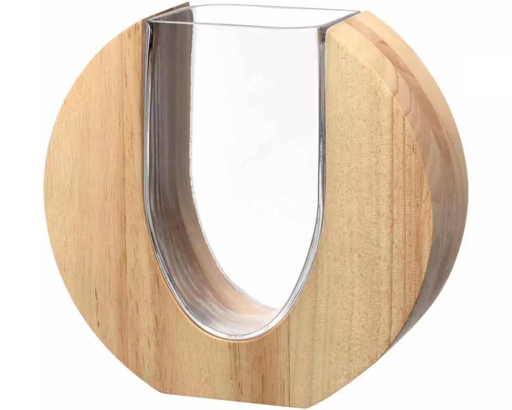 Leonardo Vase Legno 19 cm, Braun/Transparent
