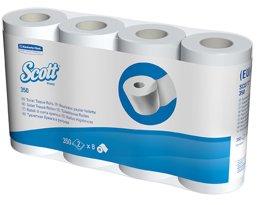 SCOTT Toilettenpapier weiss 18519 350 Blatt, 2-lagig 8 Stück