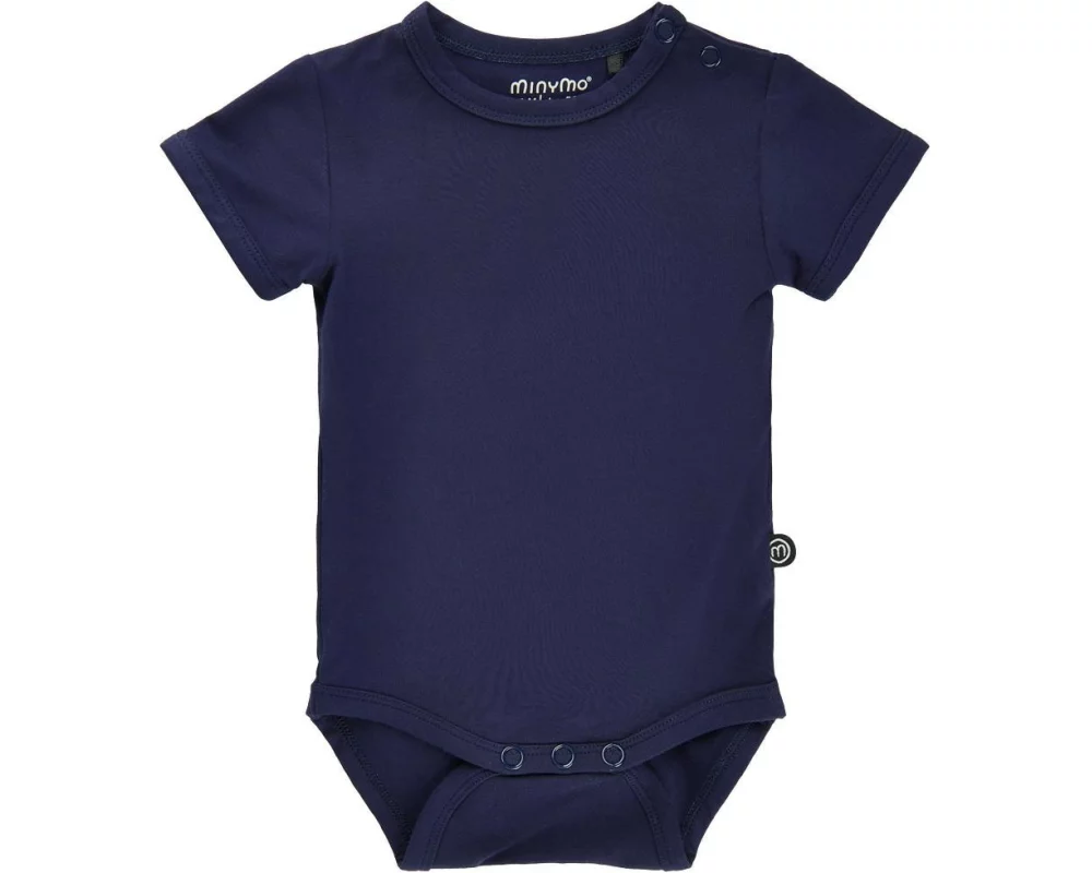 minymo Kurzarm-Body Bamboo Dark Navy Gr. 80