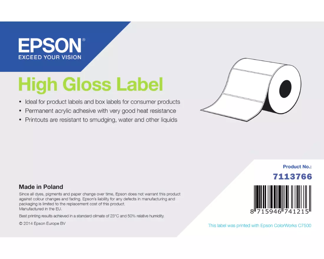 Epson High Gloss Label Selbstklebendes Druckeretikett
