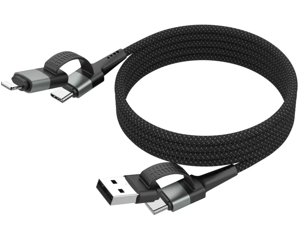 Ansmann Magnetisches Kabel USB-A oder USB-C auf USB-C 120 cm