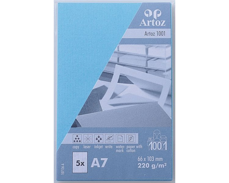 ARTOZ Visitenkarten 1001 A7 107136143 220g, azur 5 Blatt