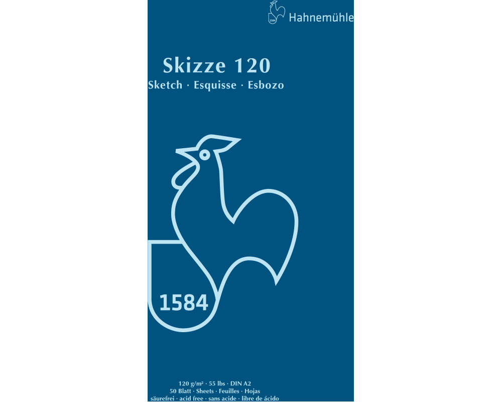 HAHNEMÜHLE Skizzenblock 120 A2 60127428 weiss, 120g 50 Blatt