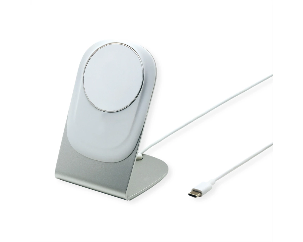 ROLINE Magnet-Induktions-Ladegerät mit Standfuß für Mobilgeräte, 15W