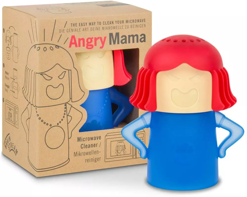 PiepEi Mikrowellenreiniger Angry Mama, Rot / Blau
