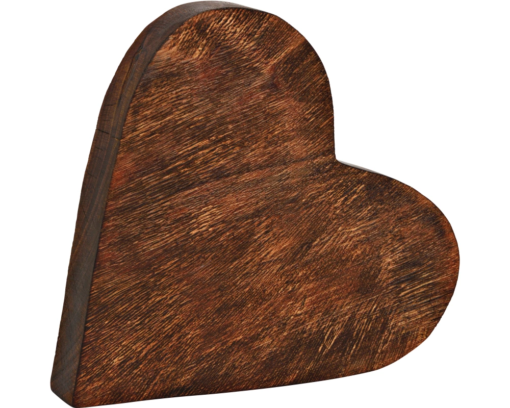 ROOST Herz aus Mangoholz 10036840 braun 23x22x4cm