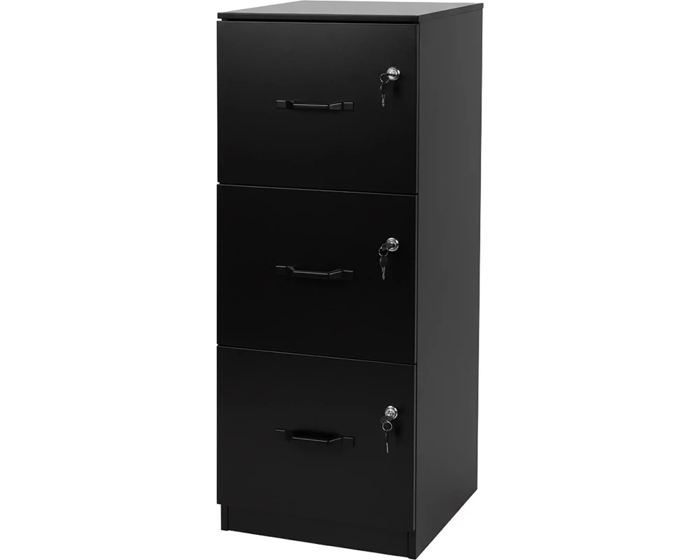 relaxdays Hängeaktenschrank 3 Schubladen Schwarz