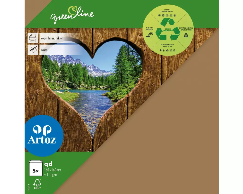 Artoz Couvert Green Line 16 x 16 cm, 5 Stück, Braun