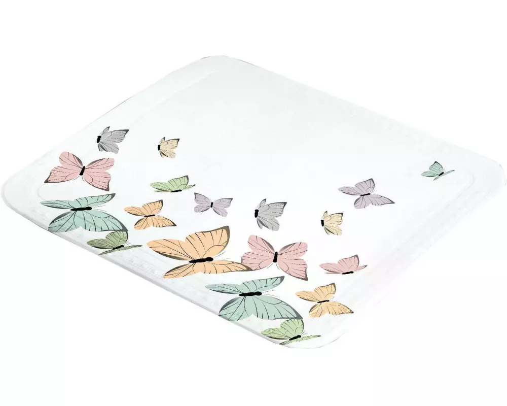 Kleine Wolke Duschwanneneinlage Butterflies 55 x 55 cm, Mehrfarbig/Weiss